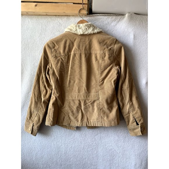SOLD VTG Aeropostale Brown Corduroy Jacket with Fur Collar Size S - Picture 2 of 9